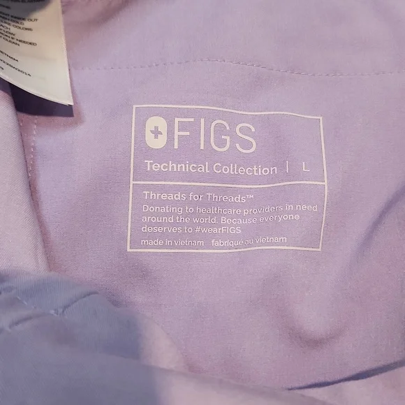 Figs | Women's Lilac Tech Drawstring Scrubs Sz L - Picture 3 of 6